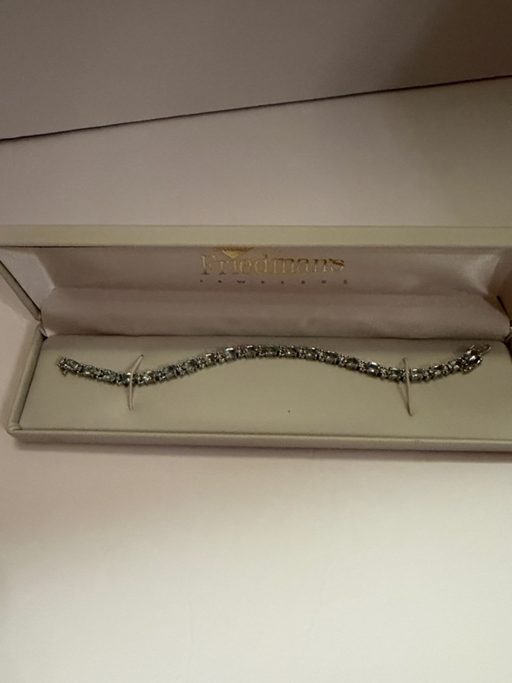 NWOT Aquamarine Jewelry Set- 10k White Gold/ bracelet and ring - Picture 6 of 14